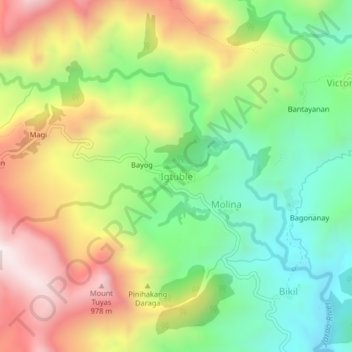 Mappa topografica Igtuble, altitudine, rilievo