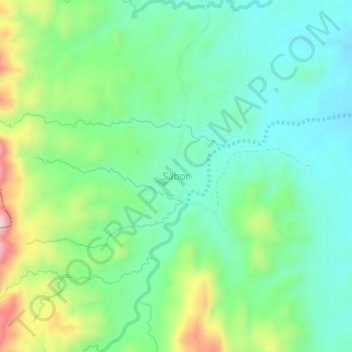 Mappa topografica Sabor, altitudine, rilievo
