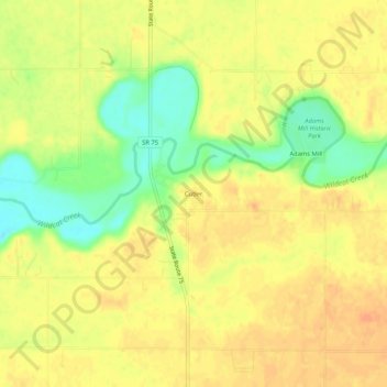 Mappa topografica Cutler, altitudine, rilievo