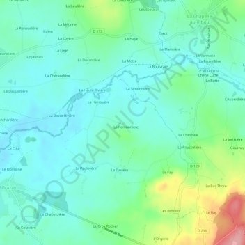 Mappa topografica Larry, altitudine, rilievo