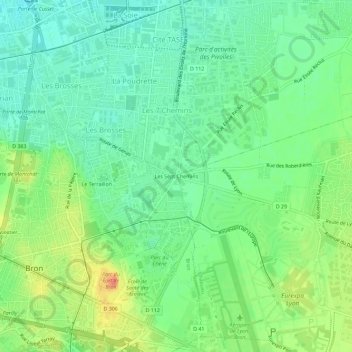Mappa topografica Les Sept Chemins, altitudine, rilievo