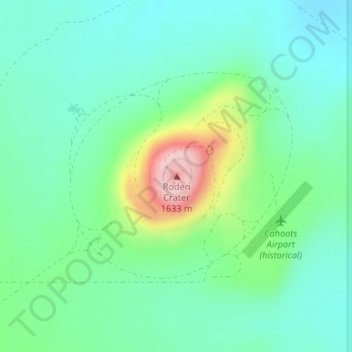 Mappa topografica Roden Crater, altitudine, rilievo