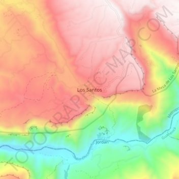 Mappa topografica Los Santos, altitudine, rilievo