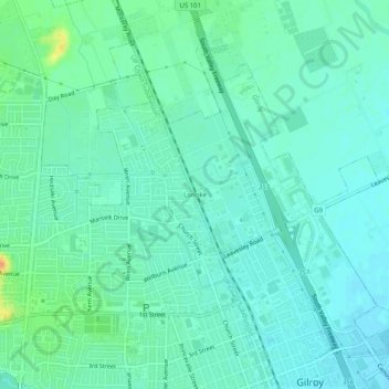 Mappa topografica Lonoke, altitudine, rilievo