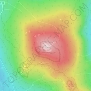 Mappa topografica Schneeberg, altitudine, rilievo