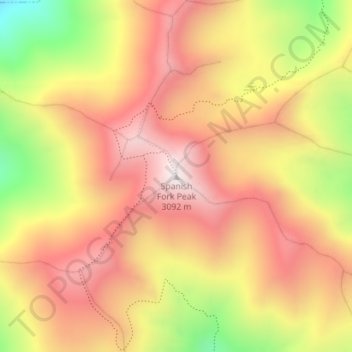 Mappa topografica Spanish Fork Peak, altitudine, rilievo