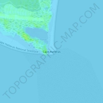 Mappa topografica Cape Hatteras, altitudine, rilievo