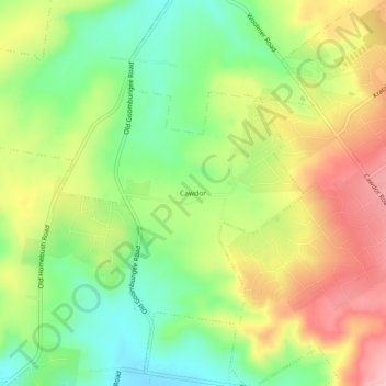 Mappa topografica Cawdor, altitudine, rilievo