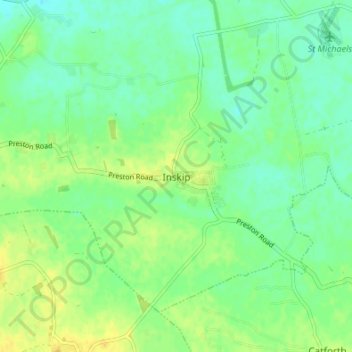 Mappa topografica Inskip, altitudine, rilievo