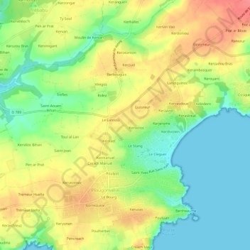 Mappa topografica Keres, altitudine, rilievo