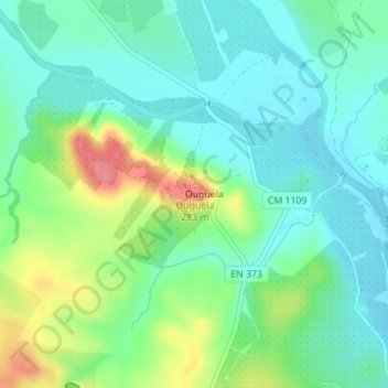 Mappa topografica Ouguela, altitudine, rilievo
