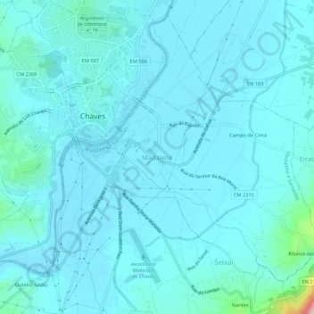 Mappa topografica Madalena, altitudine, rilievo
