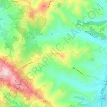 Mappa topografica Formignano, altitudine, rilievo