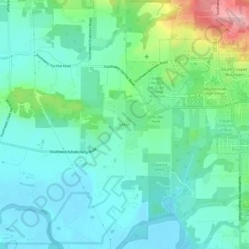 Mappa topografica Kinton, altitudine, rilievo