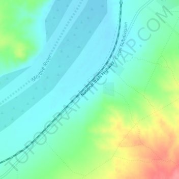 Mappa topografica Hodge, altitudine, rilievo
