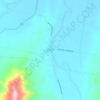 Mappa topografica Tenthill, altitudine, rilievo
