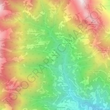 Mappa topografica Ritornato, altitudine, rilievo