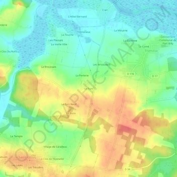 Mappa topografica Le Fozo, altitudine, rilievo