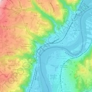 Mappa topografica Maladière, altitudine, rilievo