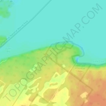 Mappa topografica Bruce Peninsula, altitudine, rilievo