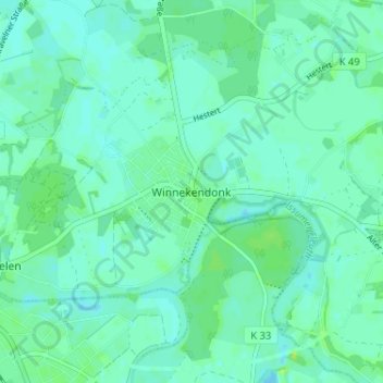 Mappa topografica Winnekendonk, altitudine, rilievo