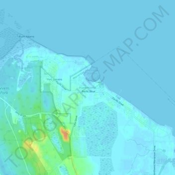 Mappa topografica Hammond, altitudine, rilievo