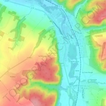 Mappa topografica Le Fourneau, altitudine, rilievo
