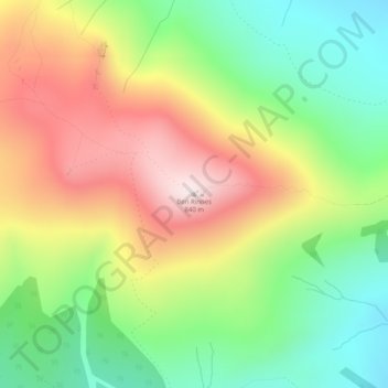 Mappa topografica Ben Rinnes, altitudine, rilievo