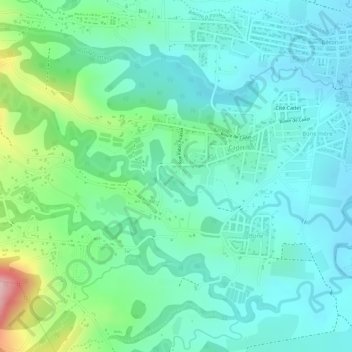 Mappa topografica Cacao, altitudine, rilievo