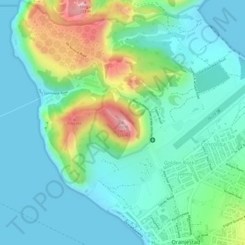 Mappa topografica Signal Hill, altitudine, rilievo