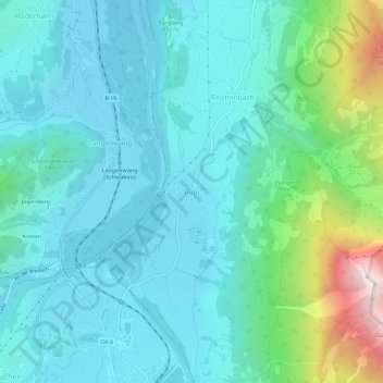 Mappa topografica Rubi, altitudine, rilievo