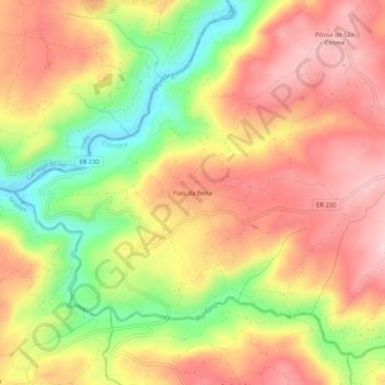 Mappa topografica Fiais da Beira, altitudine, rilievo