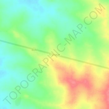 Mappa topografica Travaux, altitudine, rilievo