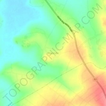 Mappa topografica Waondo, altitudine, rilievo