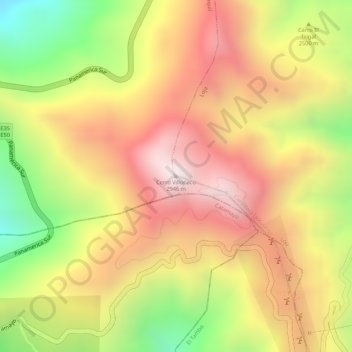 Mappa topografica Cerro Villonaco, altitudine, rilievo