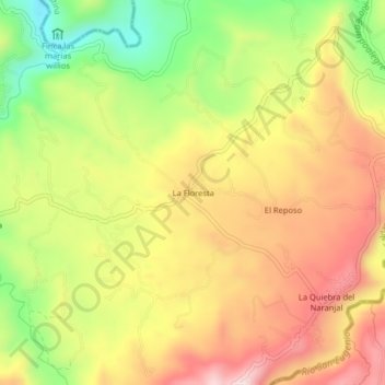 Mappa topografica La Floresta, altitudine, rilievo
