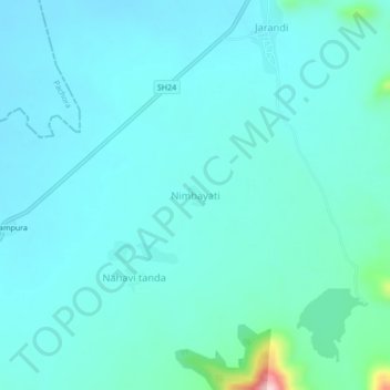Mappa topografica Nimbayati, altitudine, rilievo