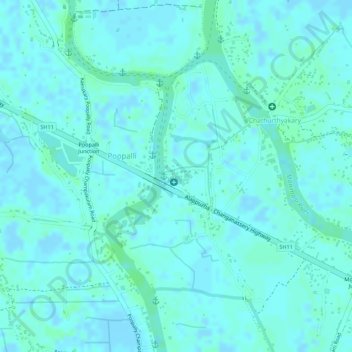 Mappa topografica Nedumudy, altitudine, rilievo