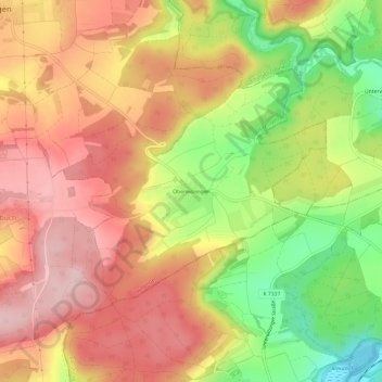 Mappa topografica Oberwilzingen, altitudine, rilievo