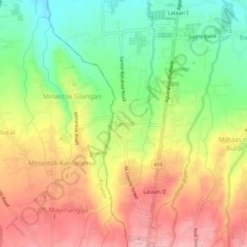 Mappa topografica Santol, altitudine, rilievo