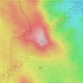 Mappa topografica Mount Dale, altitudine, rilievo