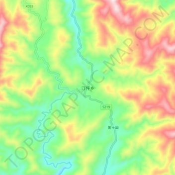 Mappa topografica 汀坪乡, altitudine, rilievo