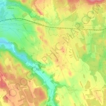 Mappa topografica Haunshofen, altitudine, rilievo