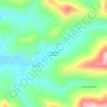 Mappa topografica Linha Júlio de Castilhos, altitudine, rilievo