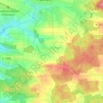Mappa topografica Hochgreut, altitudine, rilievo