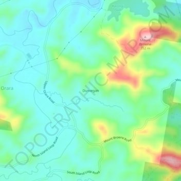 Mappa topografica Dunvegan, altitudine, rilievo