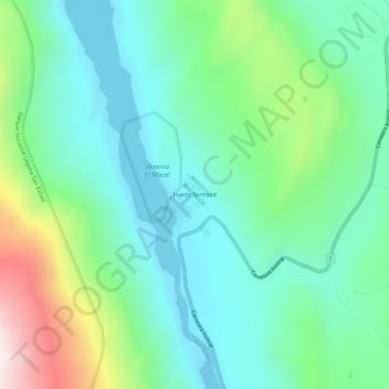 Mappa topografica Puerto Bertrand, altitudine, rilievo