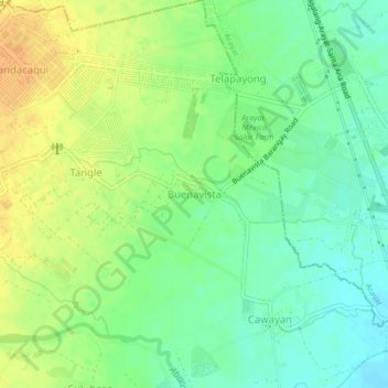 Mappa topografica Buenavista, altitudine, rilievo