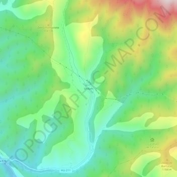 Mappa topografica Urdués, altitudine, rilievo