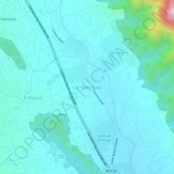 Mappa topografica Los Rodriguez, altitudine, rilievo